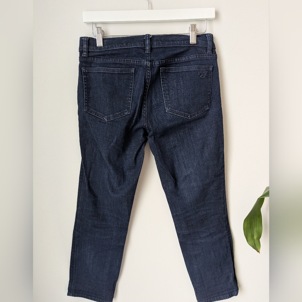Tory Burch Cropped Skinny Jeans Dark Blue Wash – Size 28 - Picture 4 of 8